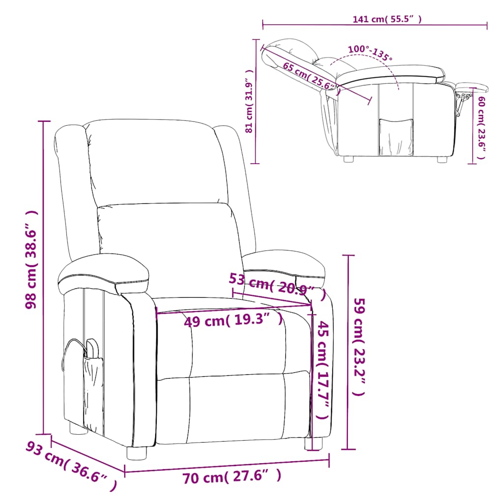 Massage Chair Brown Faux Leather