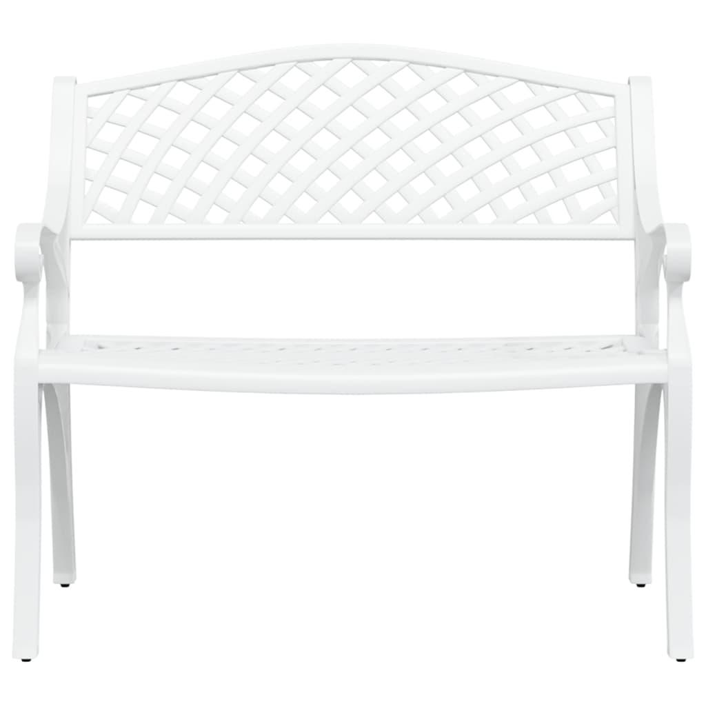 Garden Bench 102 cm Cast Aluminium White