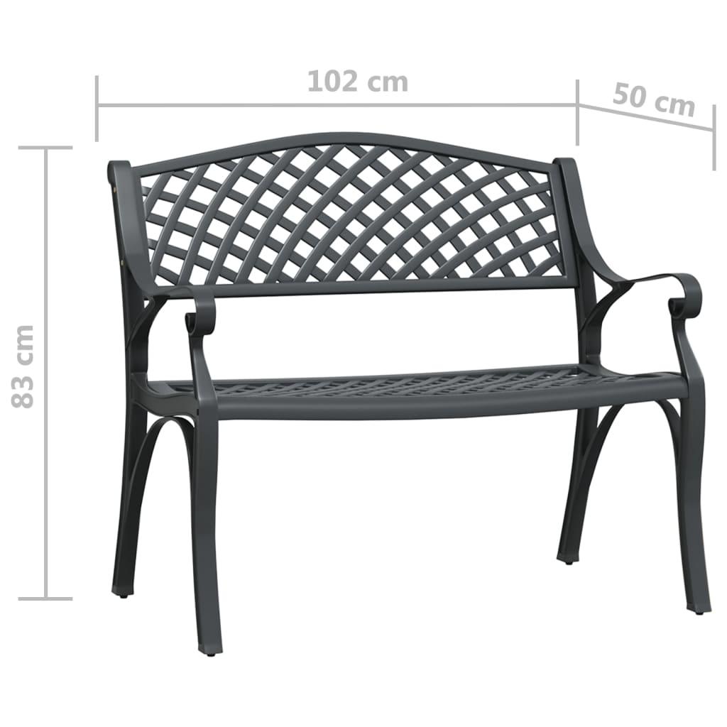 Garden Bench 102 cm Cast Aluminium Black