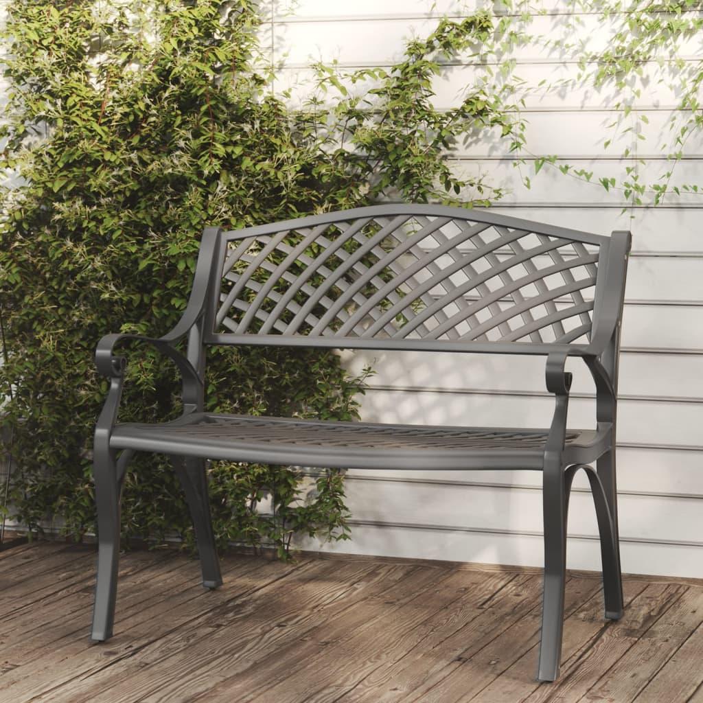 Garden Bench 102 cm Cast Aluminium Black