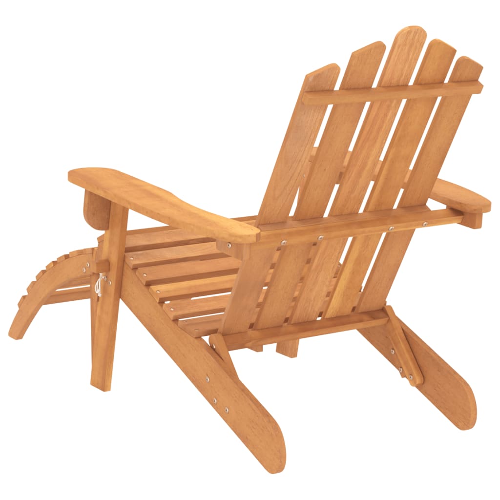Garden Adirondack Chair with Footrest Solid Acacia Wood