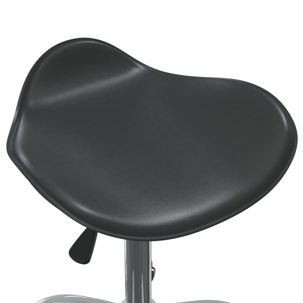 Swivel Dining Chair Black Faux Leather