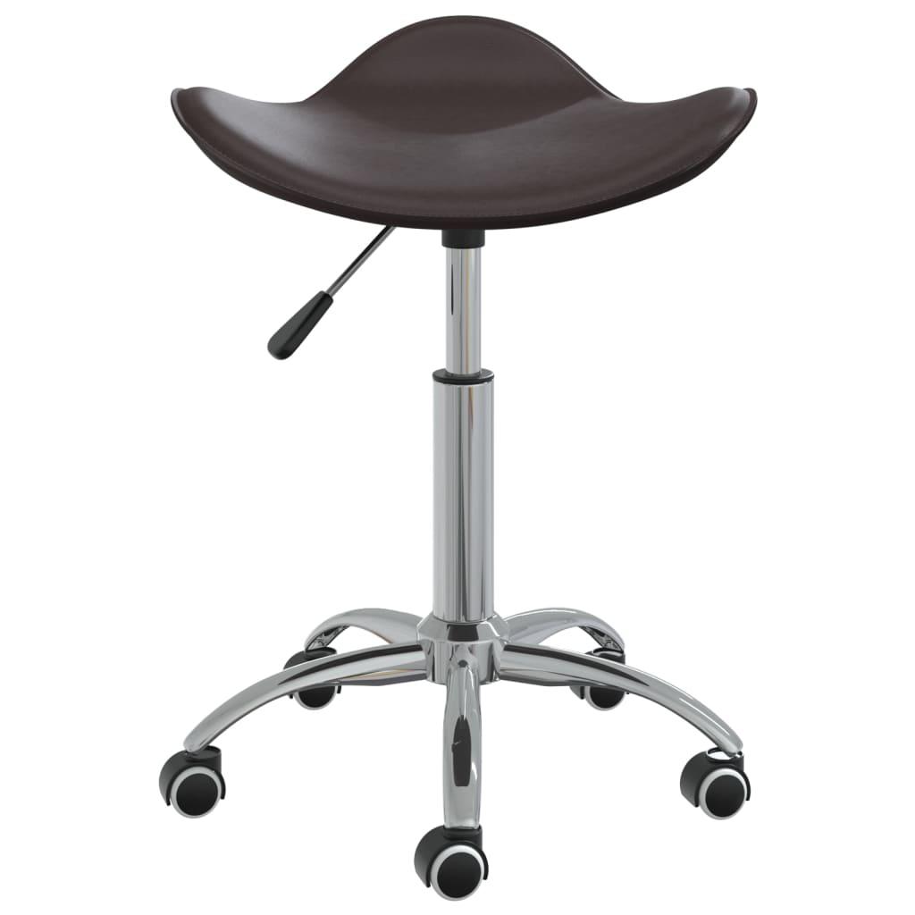 Swivel Dining Chair Brown Faux Leather