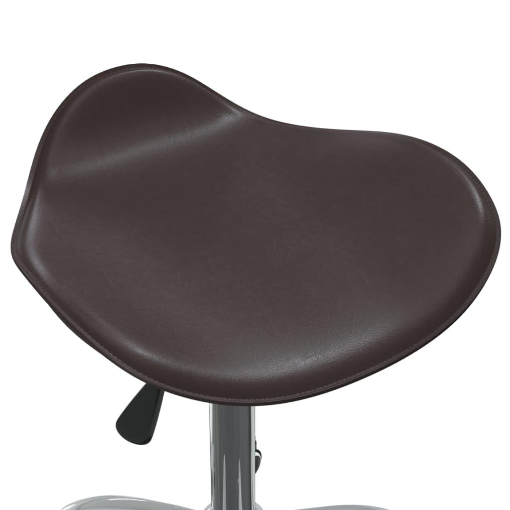 Swivel Dining Chair Brown Faux Leather