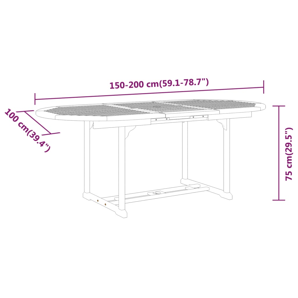 5 Piece Garden Dining Set Solid Wood Eucalyptus