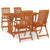 5 Piece Garden Dining Set Solid Wood Eucalyptus