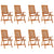 Folding Garden Chairs 8 pcs Solid Wood Eucalyptus