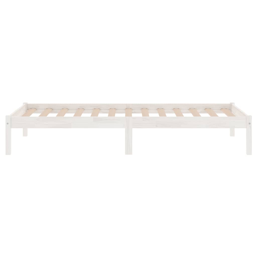 Bed Frame without Mattress White Solid Wood 90x190 cm
