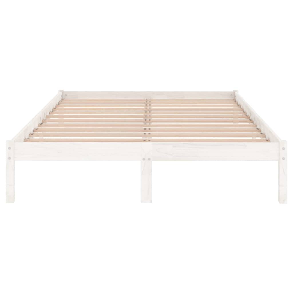 Bed Frame without Mattress White Solid Wood 135x190 cm