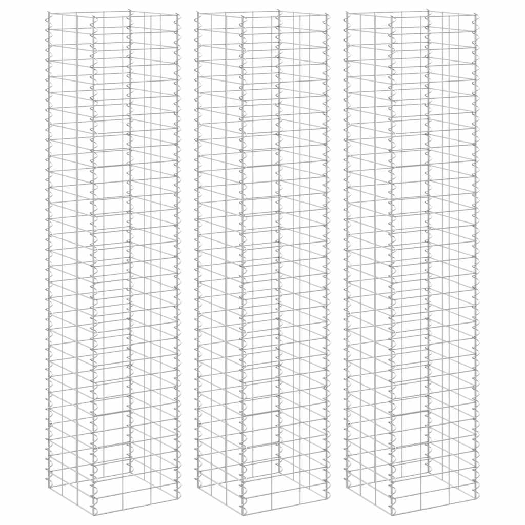 Gabion Raised Beds 3 pcs 30x30x150 cm Iron