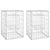 Gabion Basket Posts 2 pcs 40x40x60 cm Iron