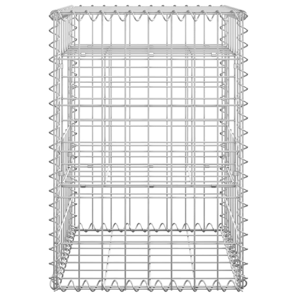 Gabion Basket Posts 2 pcs 40x40x60 cm Iron