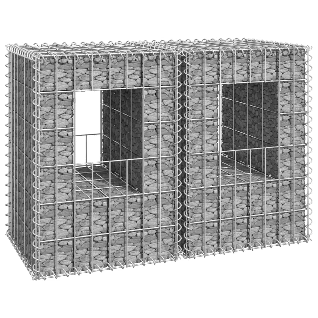 Gabion Basket Posts 2 pcs 40x40x60 cm Iron