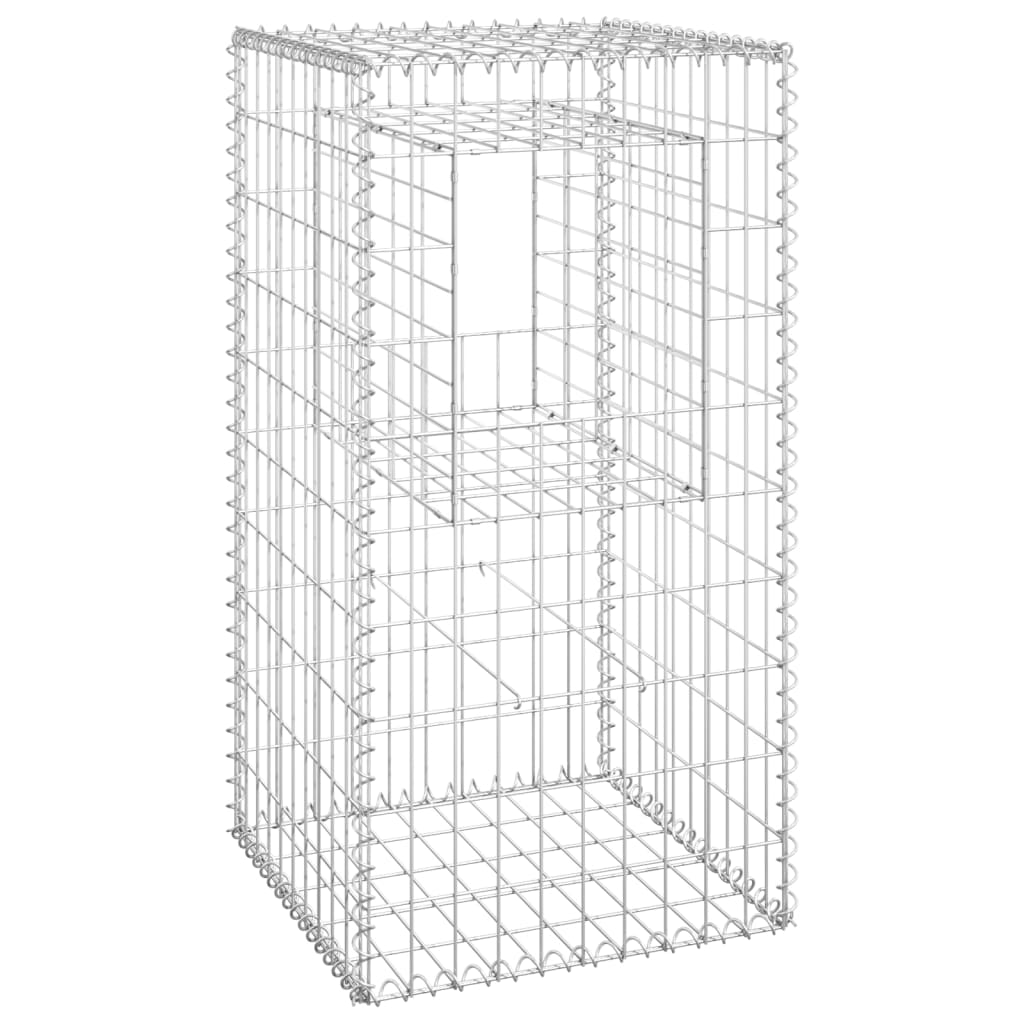 Gabion Basket Posts 2 pcs 50x50x100 cm Iron