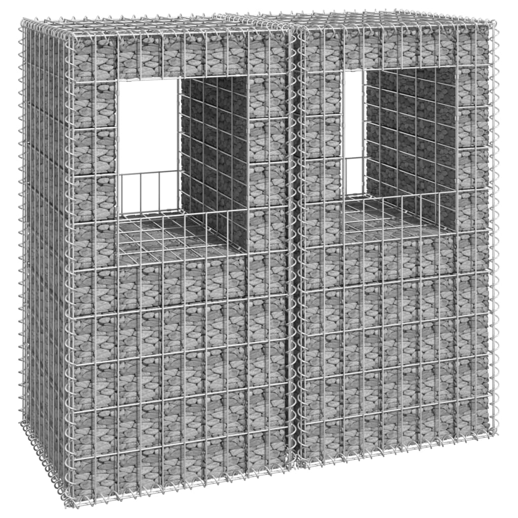 Gabion Basket Posts 2 pcs 50x50x100 cm Iron