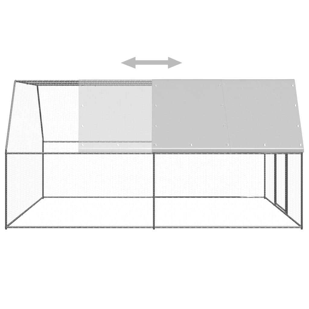 Outdoor Chicken Cage 3x4x2 m Galvanised Steel