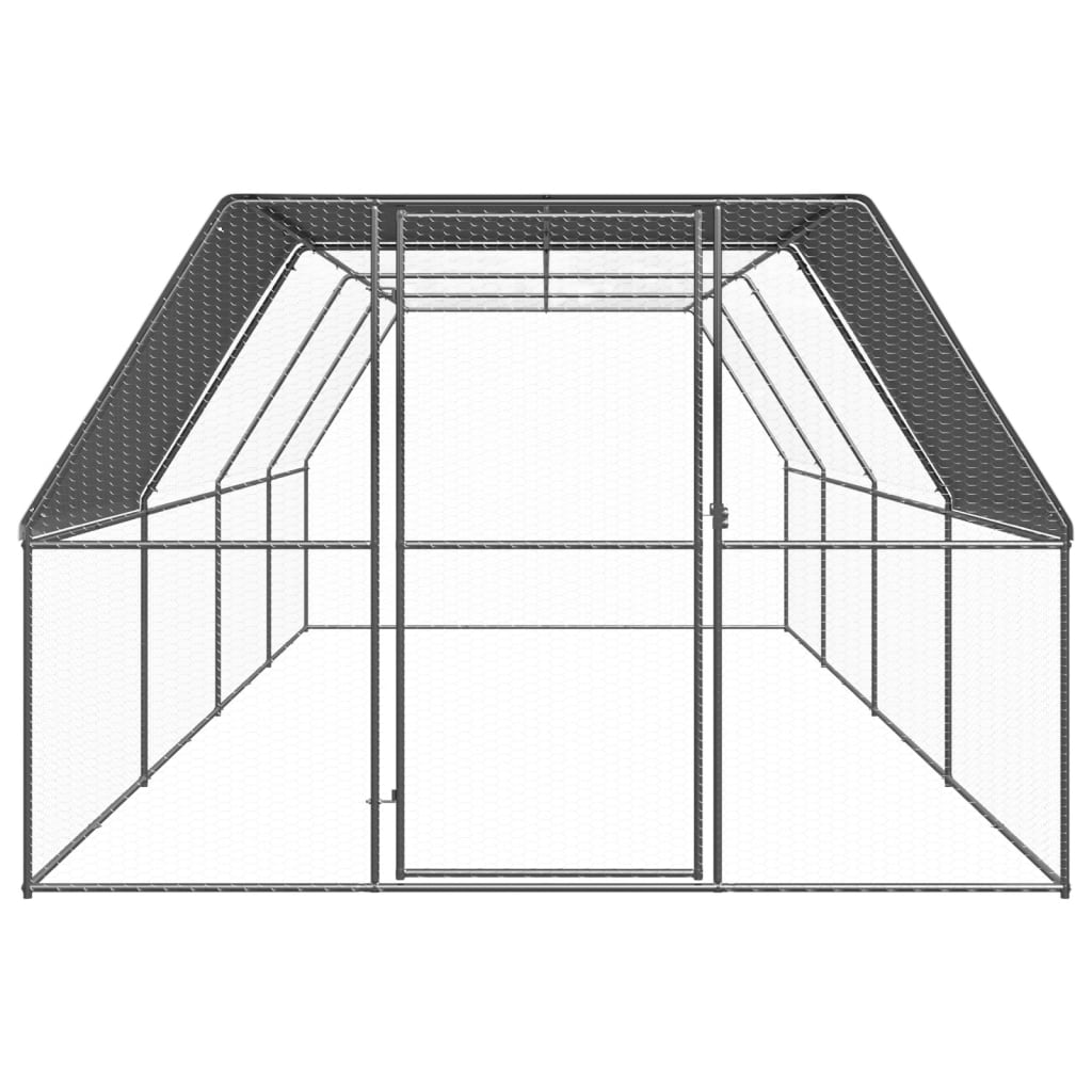 Outdoor Chicken Cage 3x8x2 m Galvanised Steel