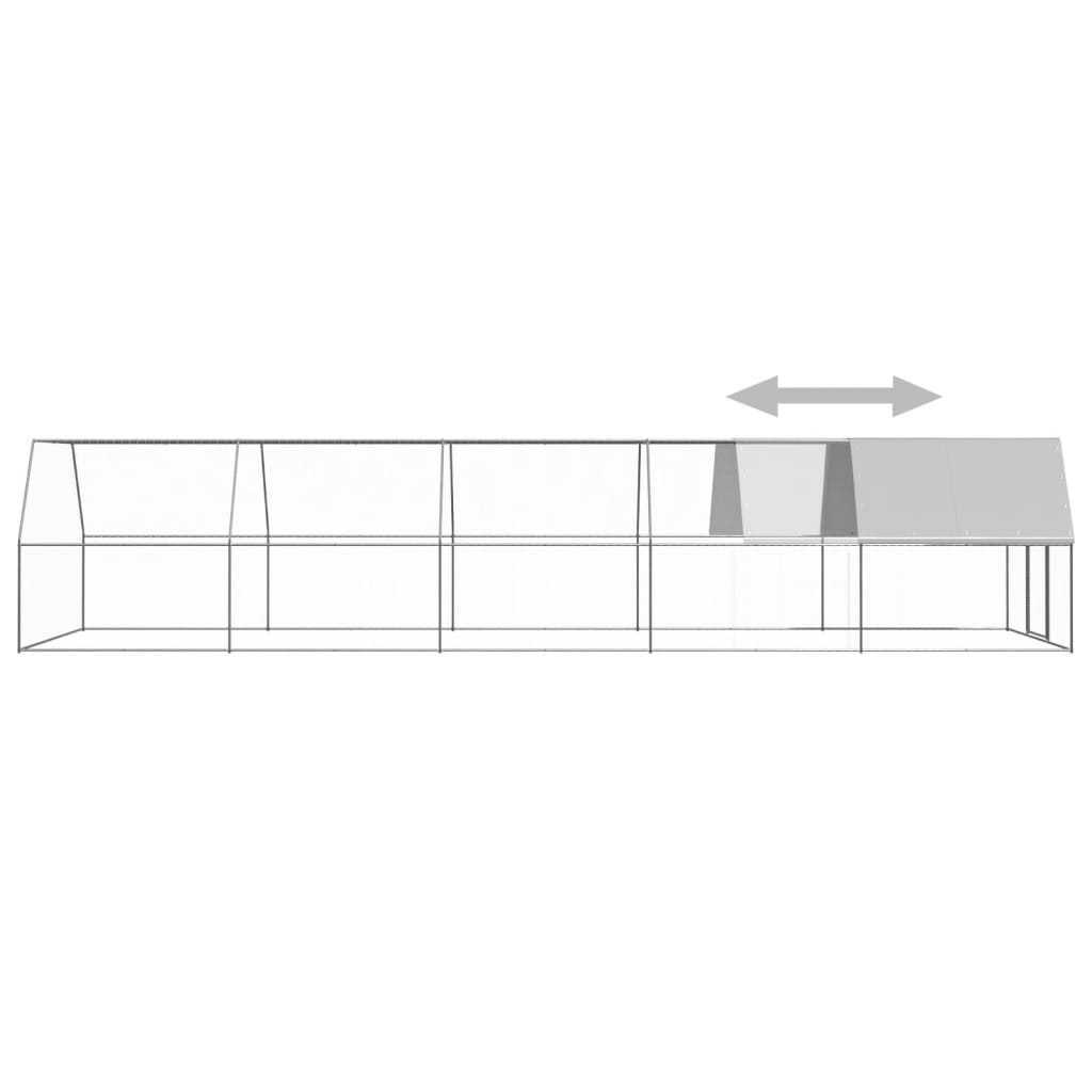 Outdoor Chicken Cage 3x10x2 m Galvanised Steel