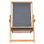 Folding Beach Chair Solid Wood Teak Grey