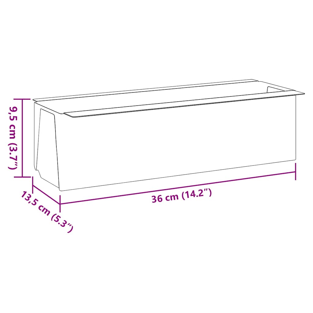 Flower Boxes for Euro Pallets 12 pcs Grey 36x13.5x9.5 cm PP