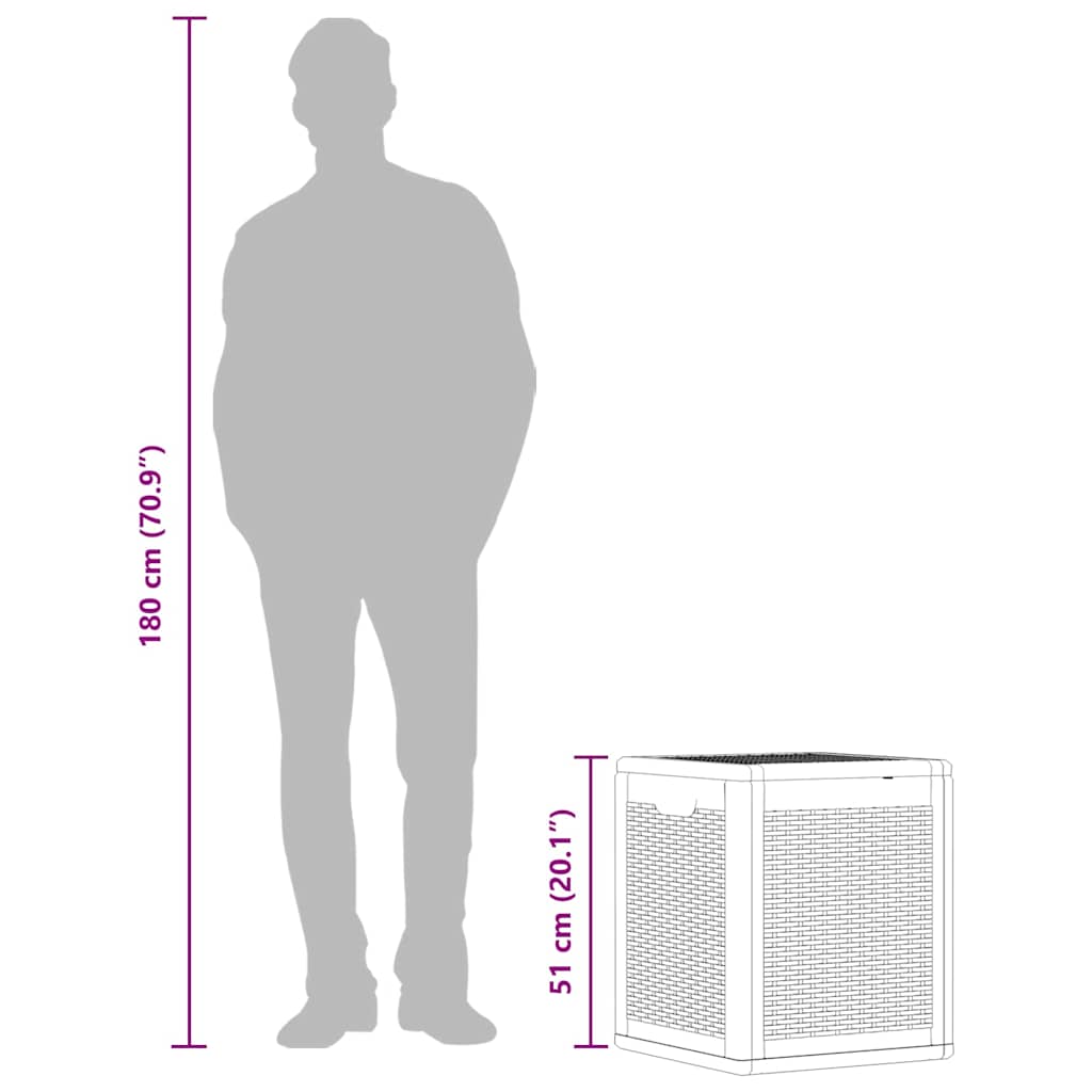 Garden Storage Box 90L Black PP Rattan