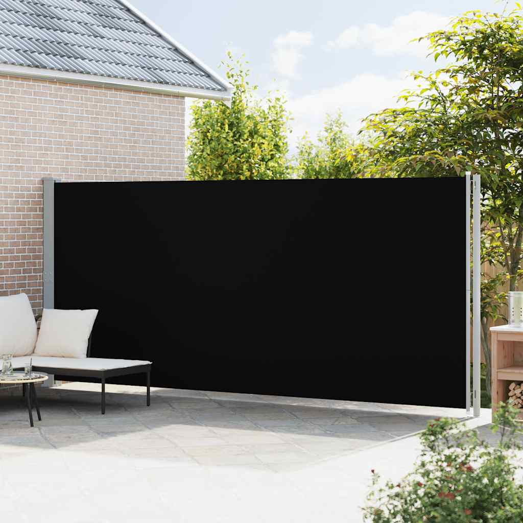Patio Retractable Side Awning 200x600 cm Black
