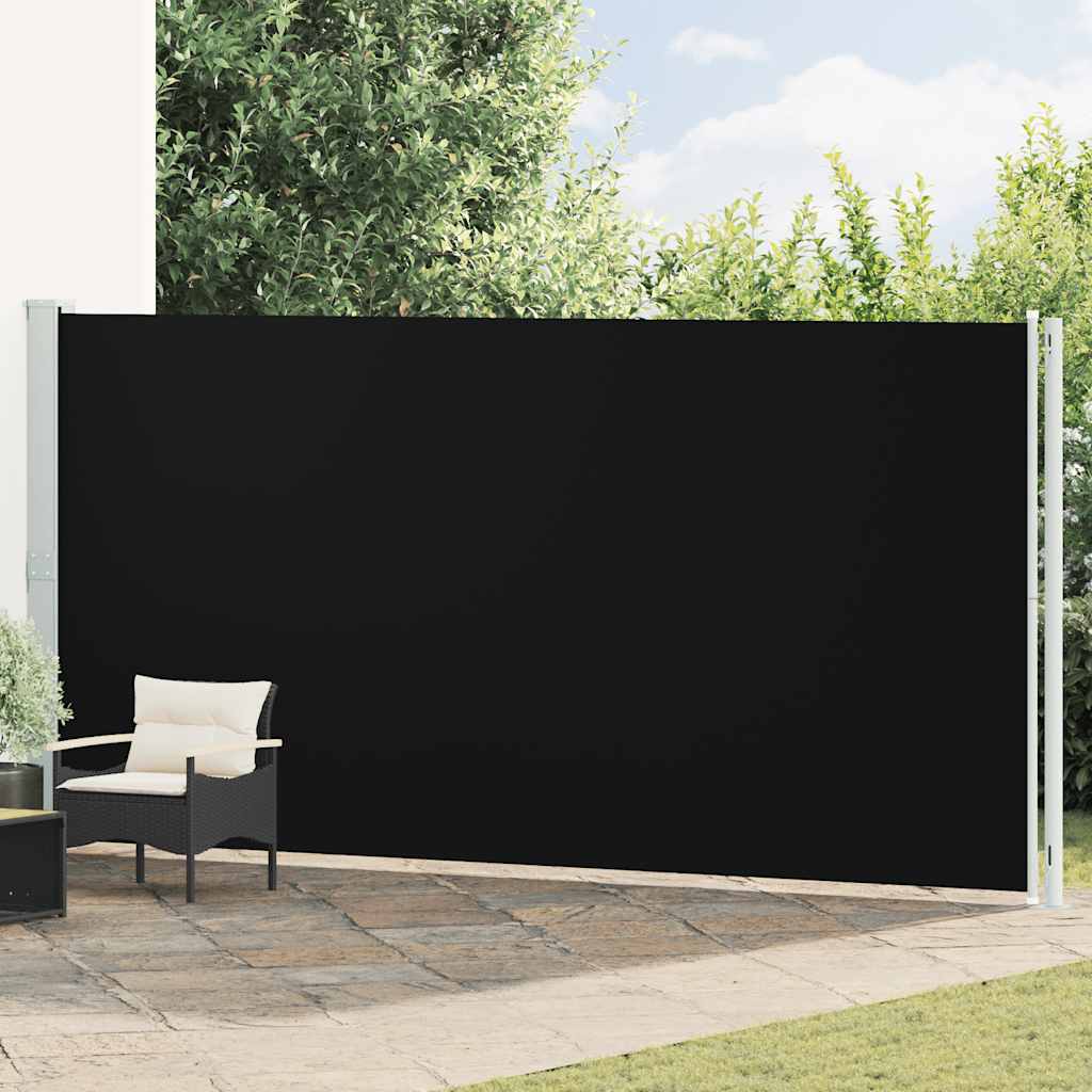 Patio Retractable Side Awning 200x600 cm Black