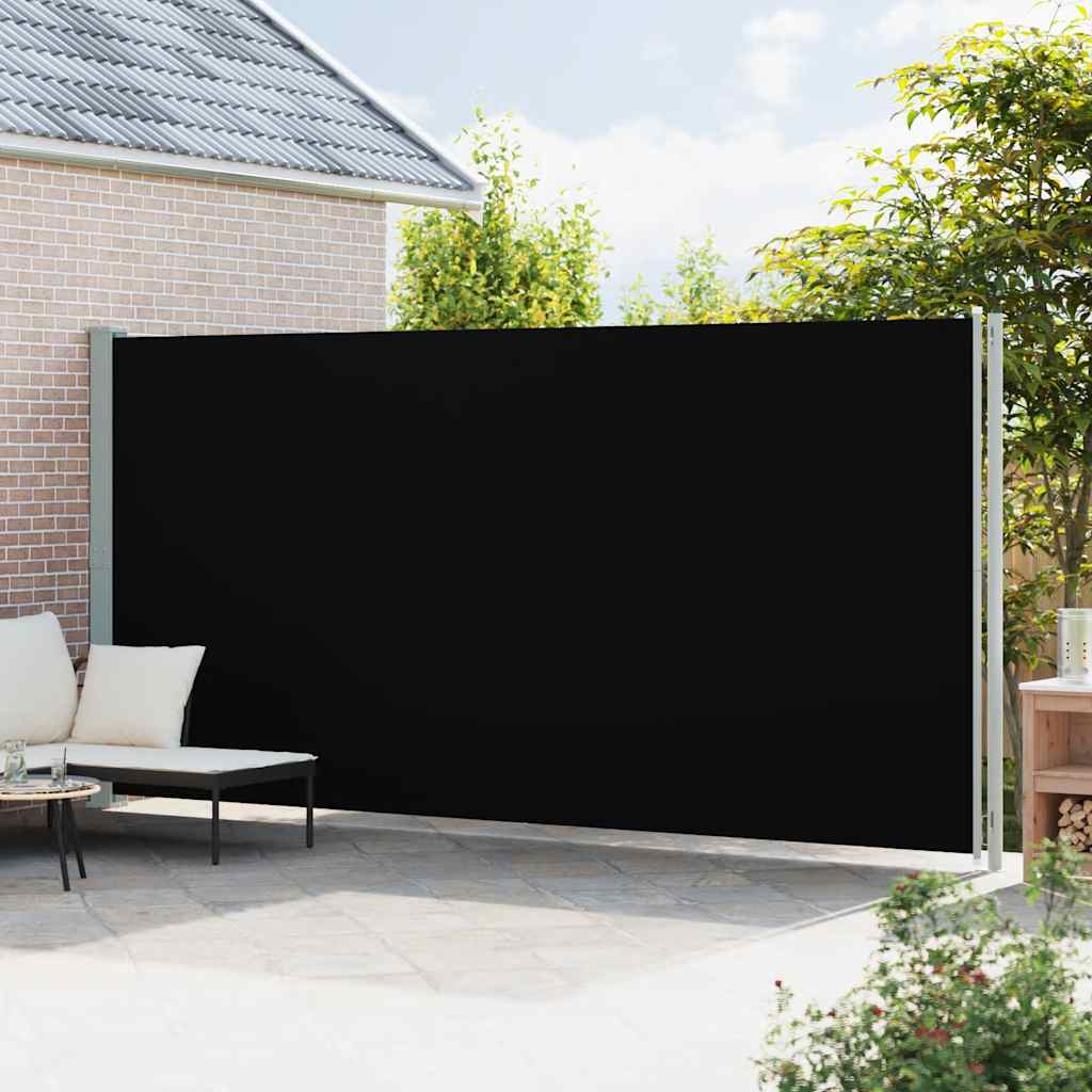 Patio Retractable Side Awning 220x600 cm Black