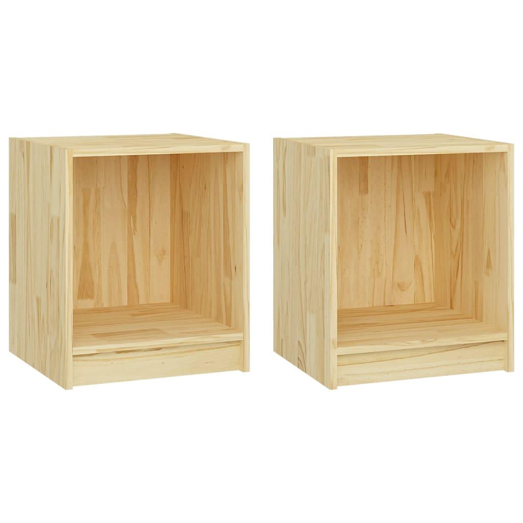 Bedside Cabinets 2 pcs 35.5x33.5x41.5 cm Solid Pinewood