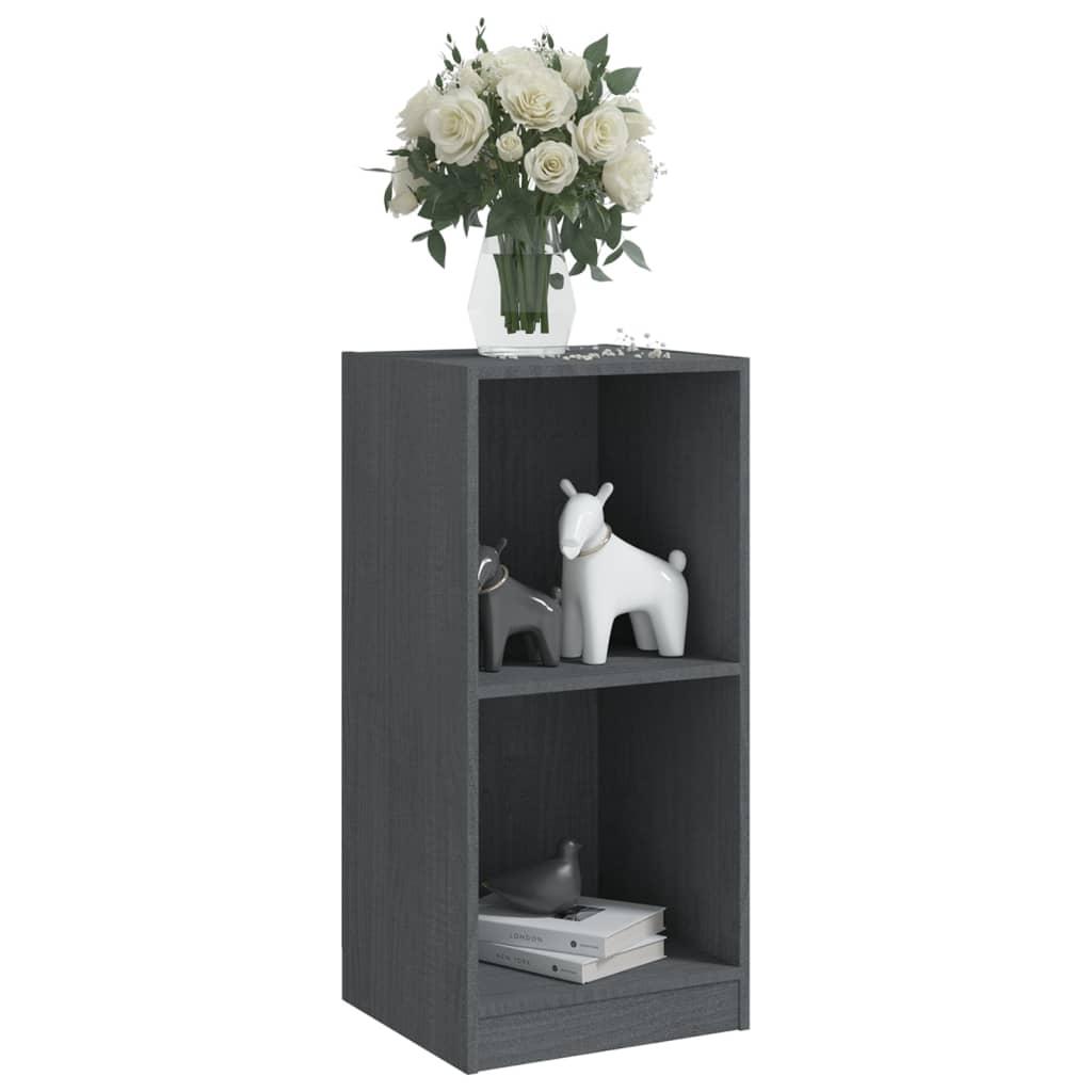 Side Cabinet Grey 35.5x33.5x76 cm Solid Pinewood