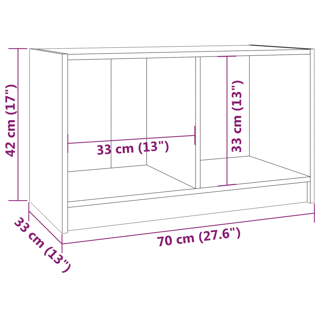 TV Cabinet 70x33x42 cm Solid Pinewood