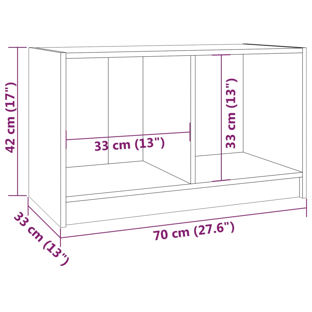 TV Cabinet Honey Brown 70x33x42 cm Solid Pinewood