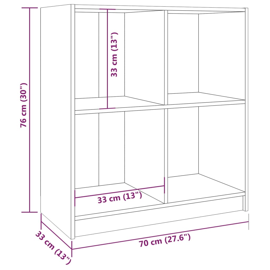 Sideboard White 70x33x76 cm Solid Pinewood