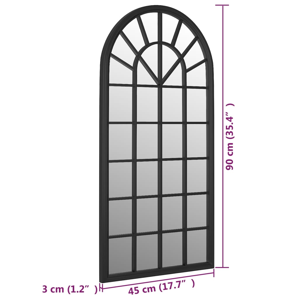Mirror Black 90x45 cm Iron for Indoor Use