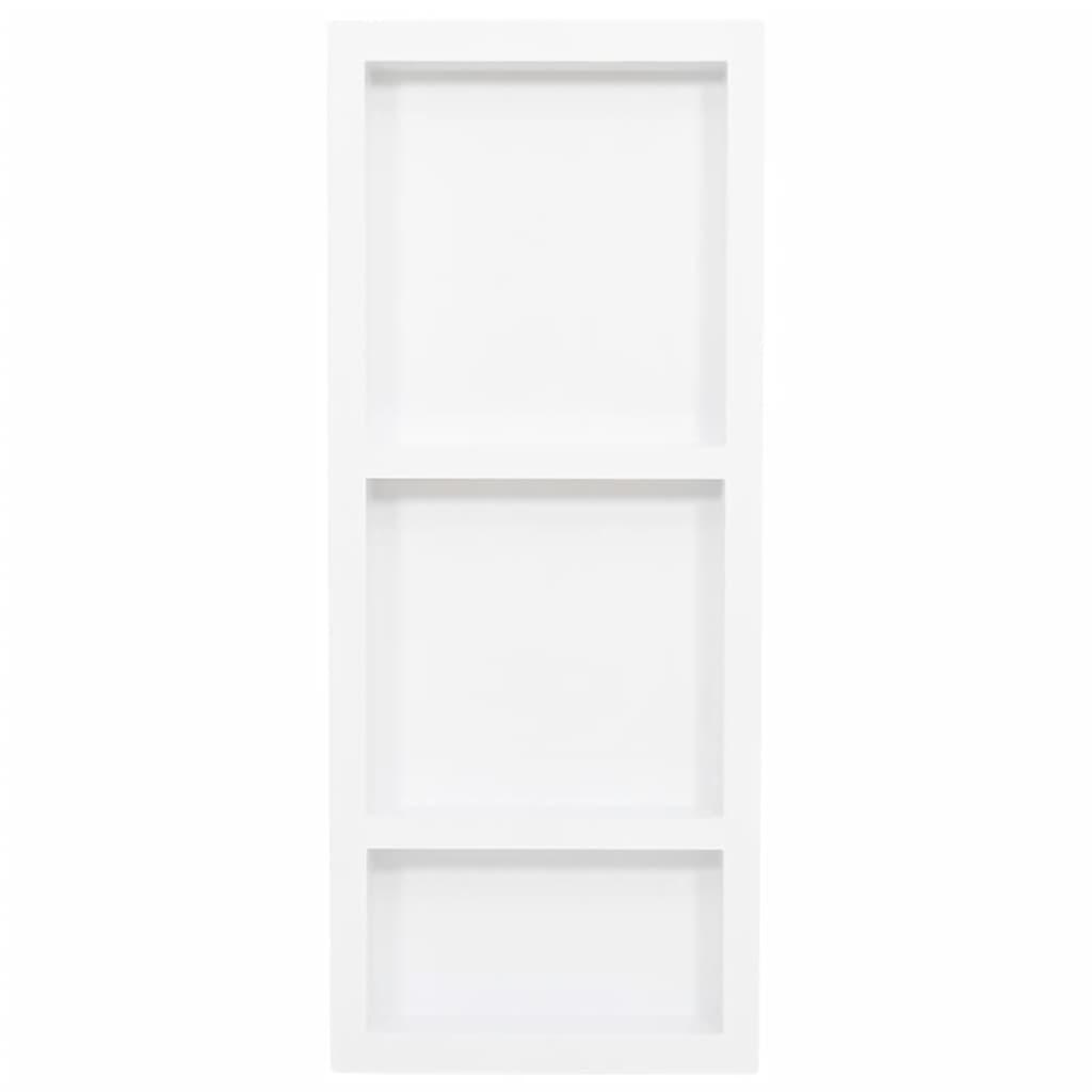 Shower Niche with 3 Compartments High Gloss White 41x99x9 cm