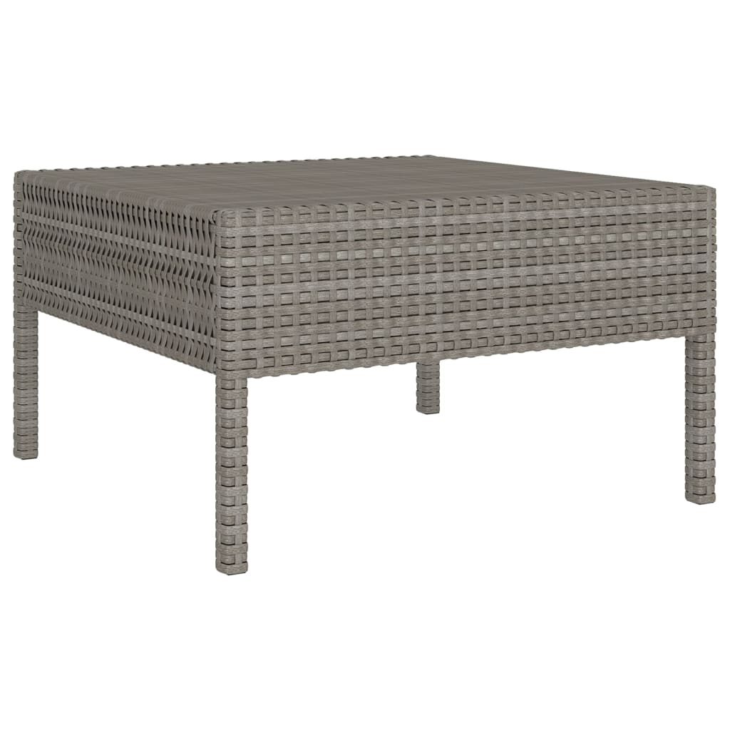 5 Piece Garden Lounge Set with Cushions Poly Rattan Grey