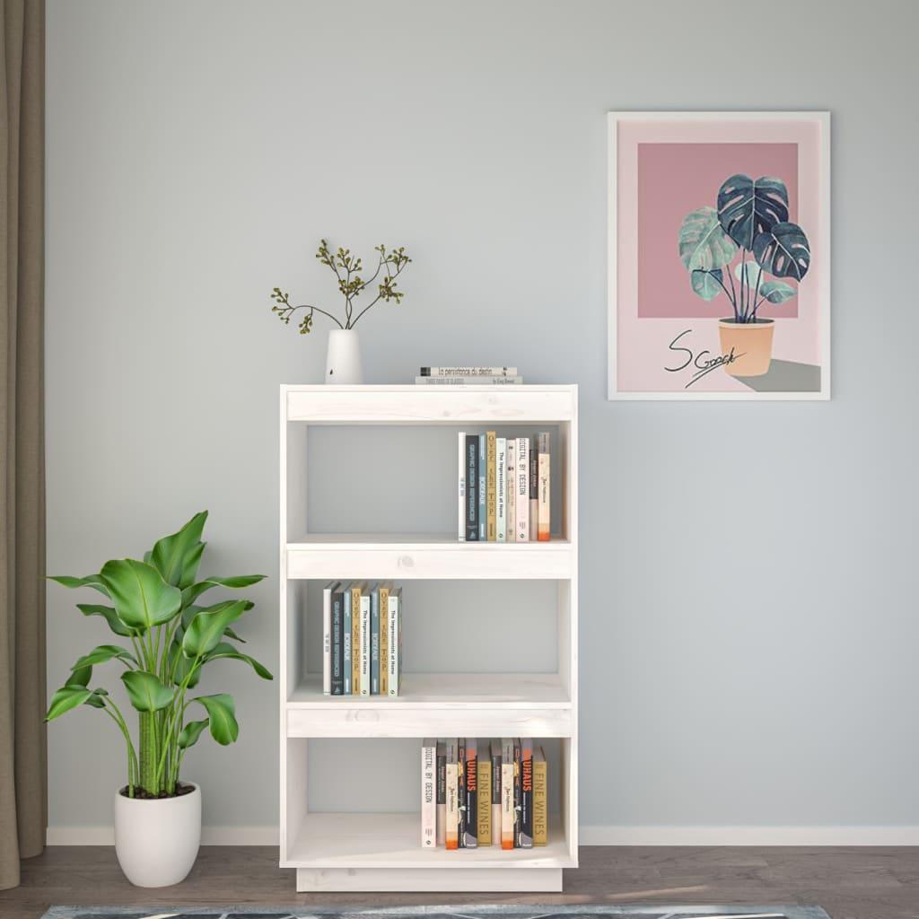 Book Cabinet/Room Divider White 60x35x103 cm Solid Wood Pine