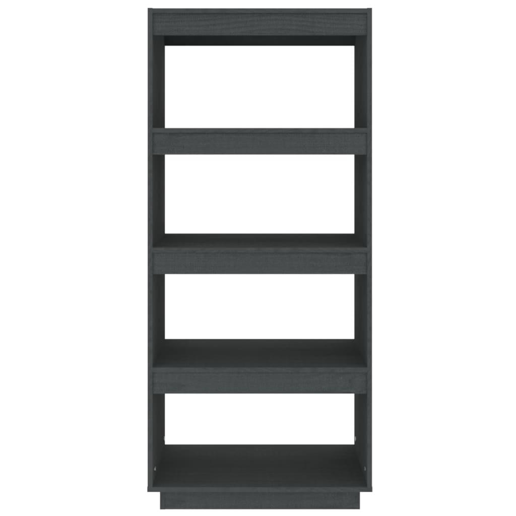 Book Cabinet/Room Divider Grey 60x35x135 cm Solid Pinewood