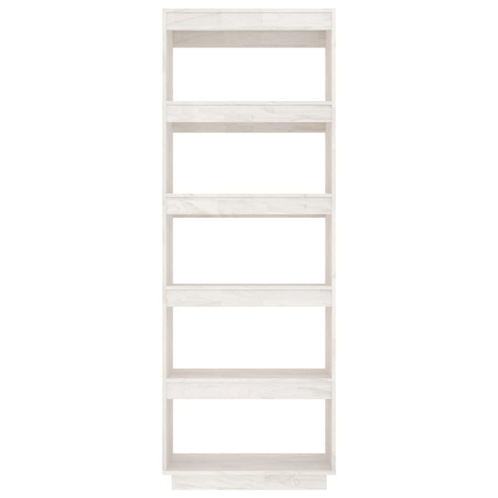 Book Cabinet/Room Divider White 60x35x167 cm Solid Pinewood