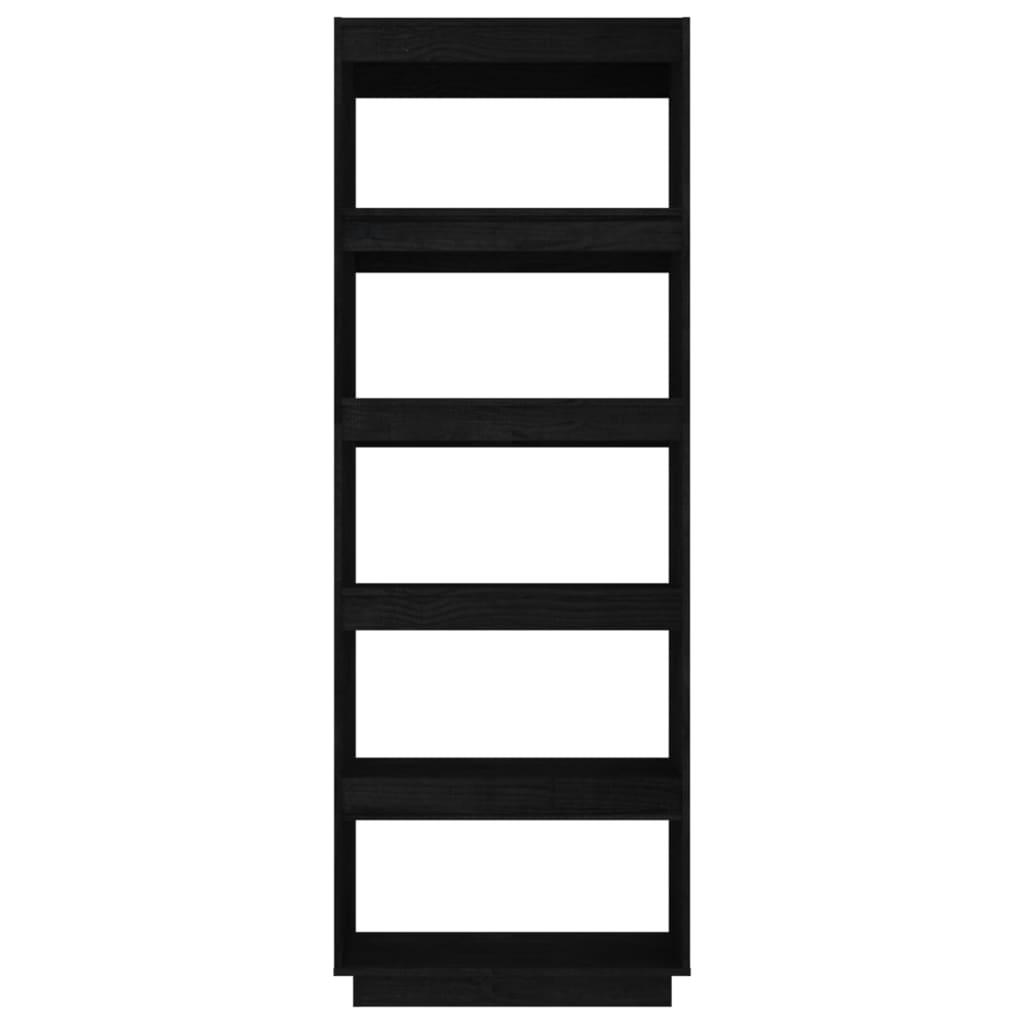 Book Cabinet/Room Divider Black 60x35x167 cm Solid Pinewood