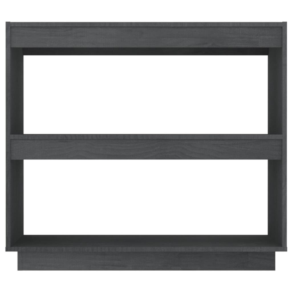 Book Cabinet Grey 80x35x71 cm Solid Pinewood