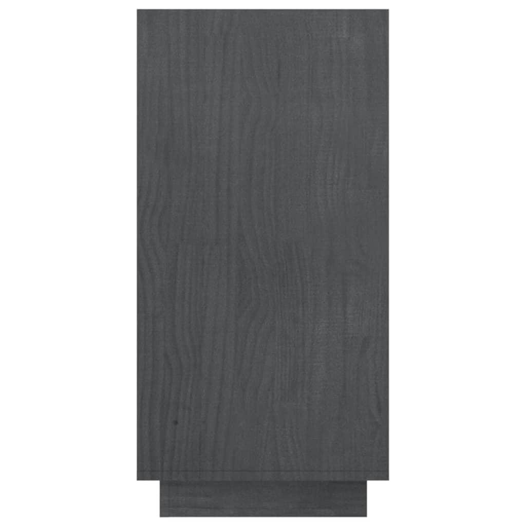 Book Cabinet Grey 80x35x71 cm Solid Pinewood