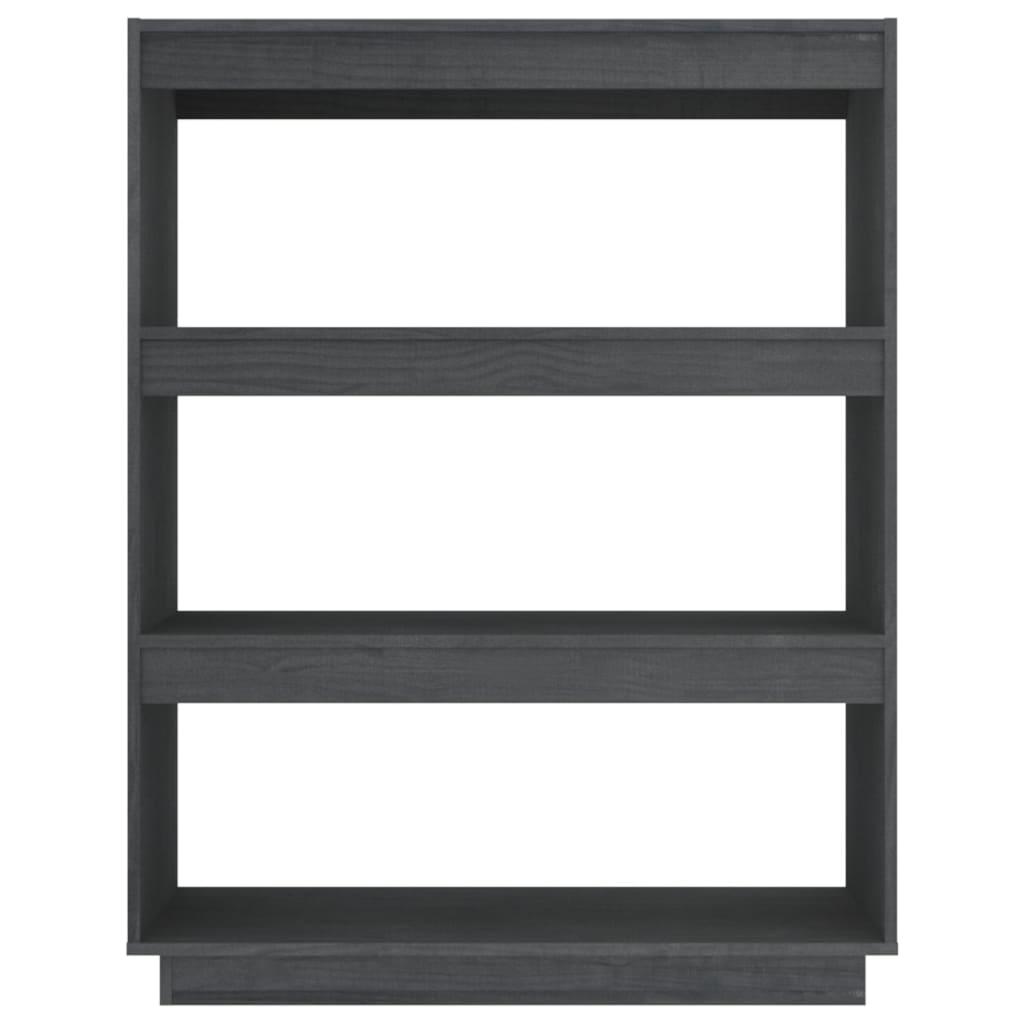 Book Cabinet/Room Divider Grey 80x35x103 cm Solid Pinewood