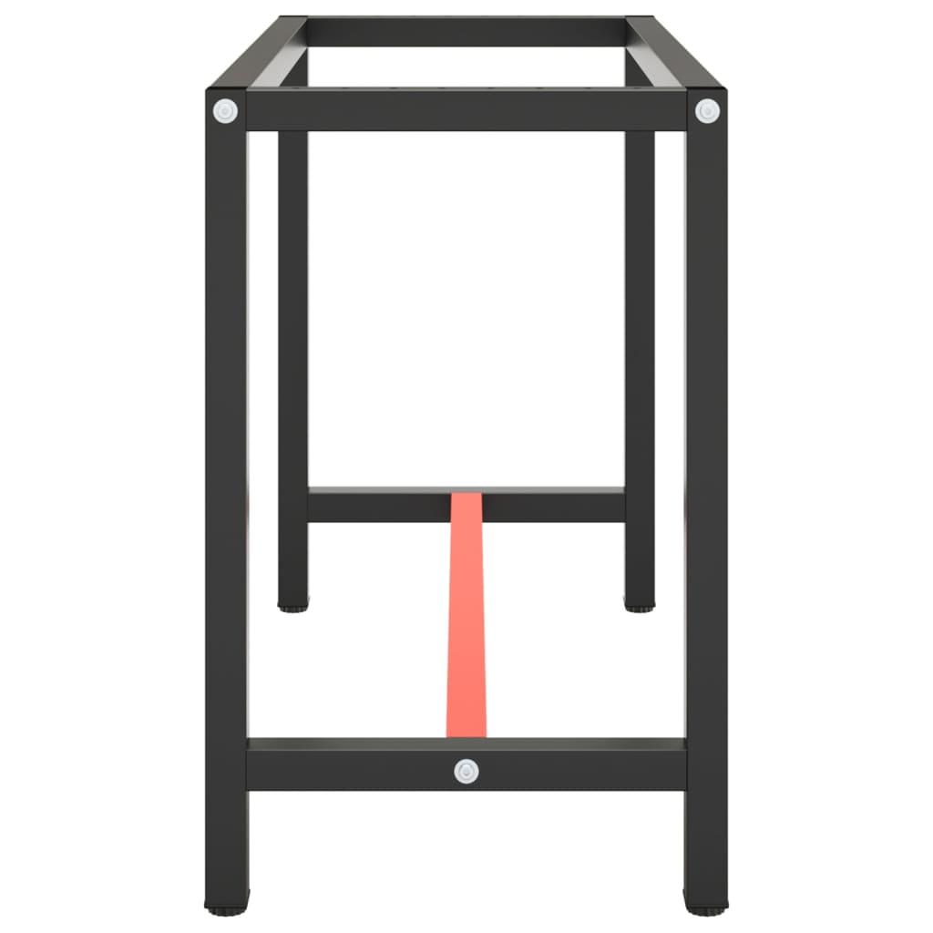 Work Bench Frame Matte Black and Matte Red 110x50x79 cm Metal