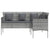 L-shaped Couch Sofa with Cushions Poly Rattan Grey