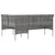 L-shaped Couch Sofa with Cushions Poly Rattan Grey