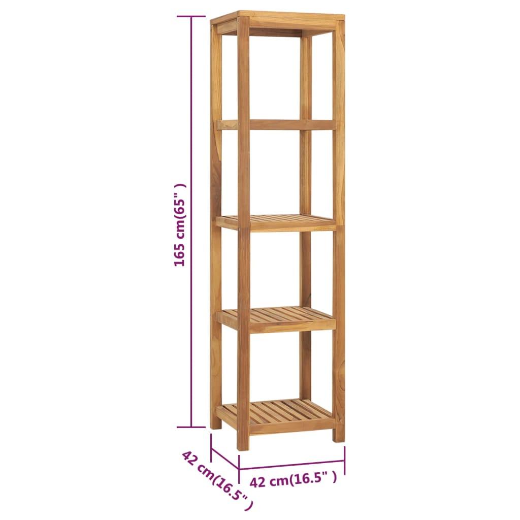 4-Tier Bathroom Storage Rack Solid Wood Teak 42x42x165 cm