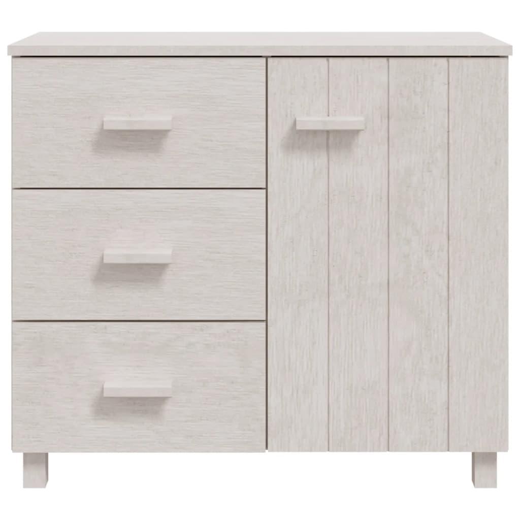 Sideboard "HAMAR" White 90x40x80 cm Solid Pinewood