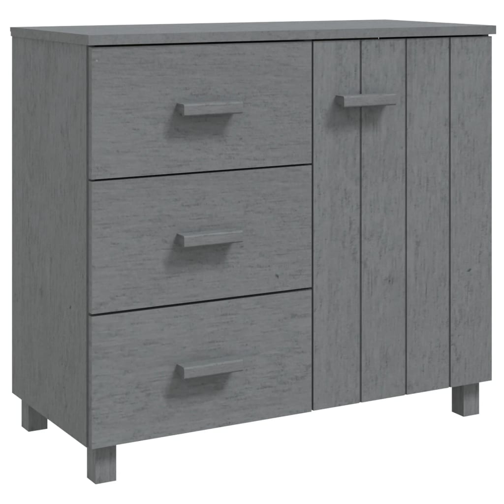 Sideboard "HAMAR" Dark Grey 90x40x80 cm Solid Pinewood