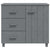 Sideboard "HAMAR" Dark Grey 90x40x80 cm Solid Pinewood